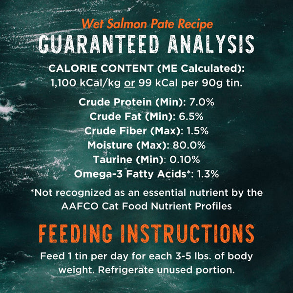 Boat to Bowl Salmon Pate Wet Cat Food Guaranteed Analysis, Calories, Feeding Instructions