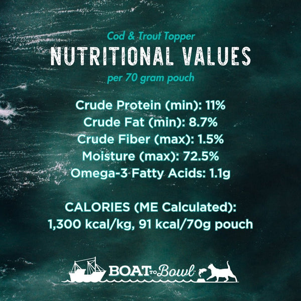 Cod & Trout Food Topper - Boat to Bowl Pet Food