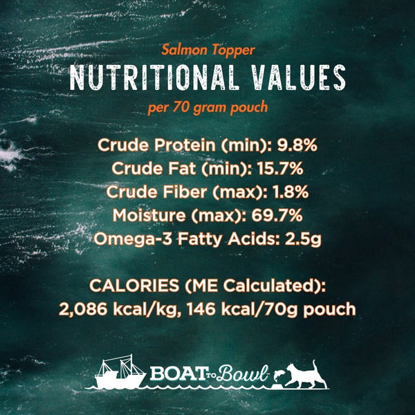 Boat to Bowl Salmon Food Topper Nutritional Values